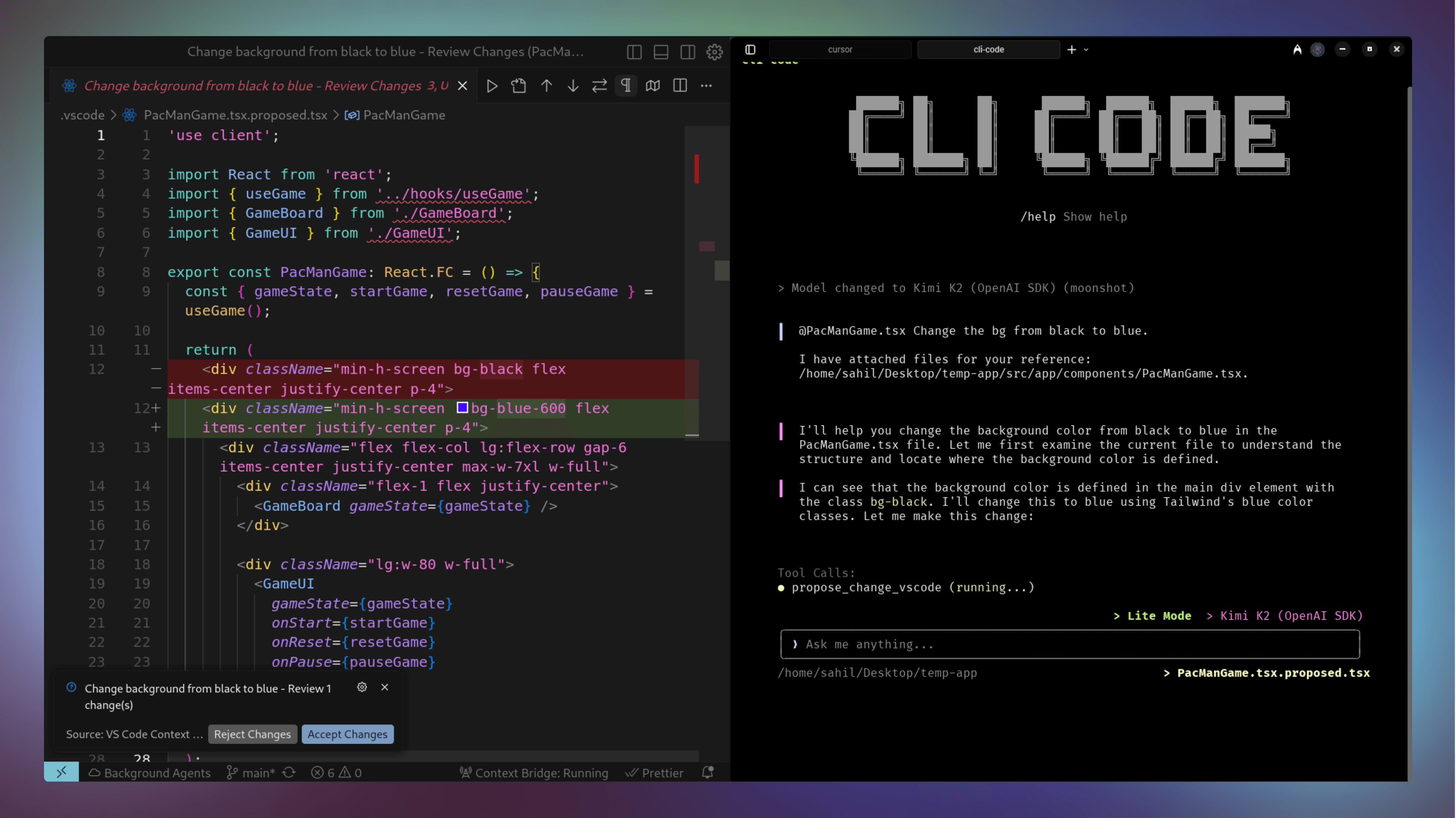 CLI Code Screenshot